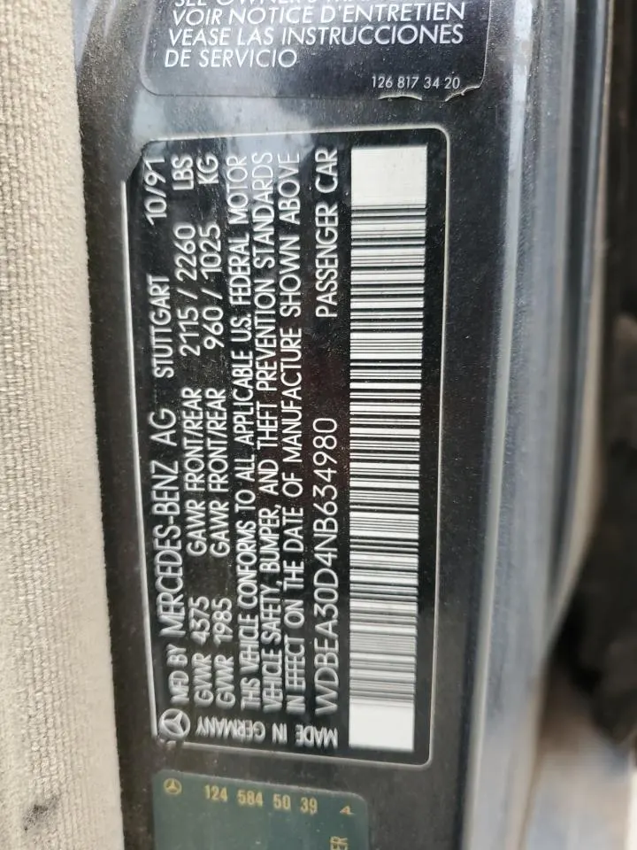 1992 Mercedes-Benz 300 Series 300E