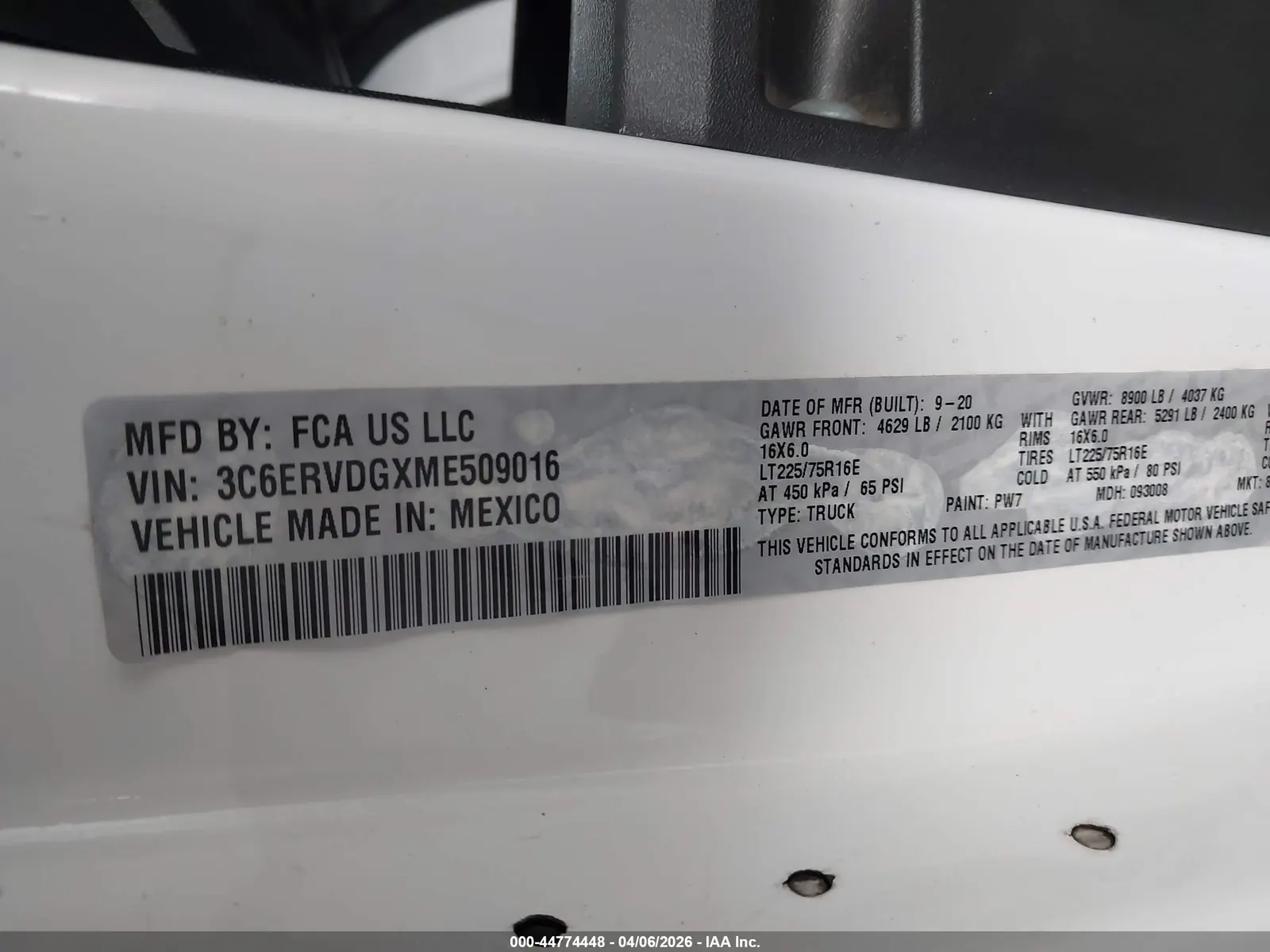 2021 Ram ProMaster HIGH ROOF 159 WB