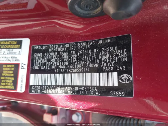 2016 Toyota Camry SE