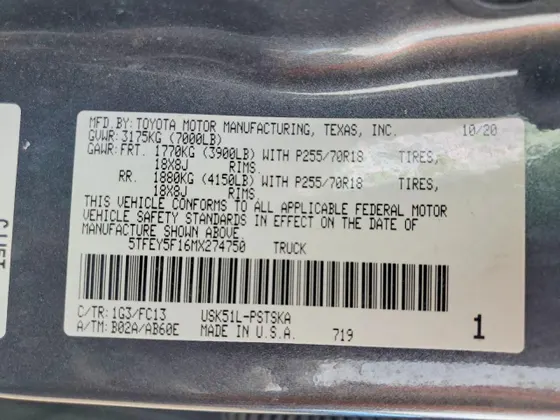 2021 Toyota Tundra 2WD SR5