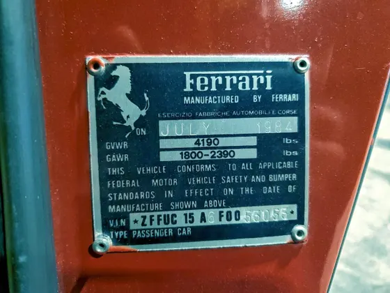 1985 Ferrari MONDIAL CABRIOLET