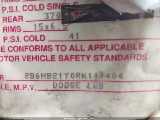 1994 Dodge Ram Van B250