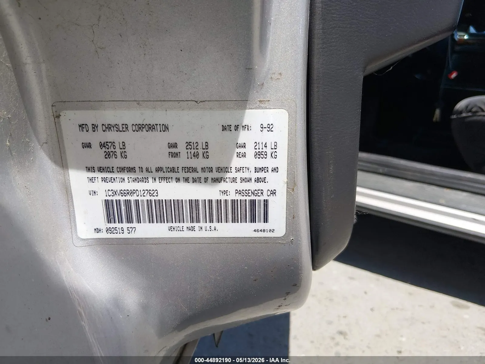 1993 Chrysler New Yorker FIFTH AVENUE