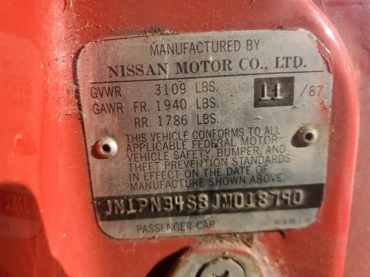 1988 Nissan PULSAR NX XE