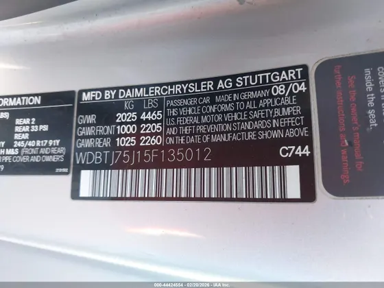 2005 Mercedes-Benz CLK-Class 5.0L