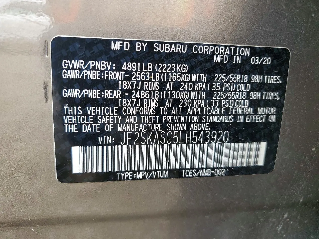 2020 Subaru Forester Limited