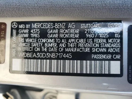 1992 Mercedes-Benz 300 Series 300E