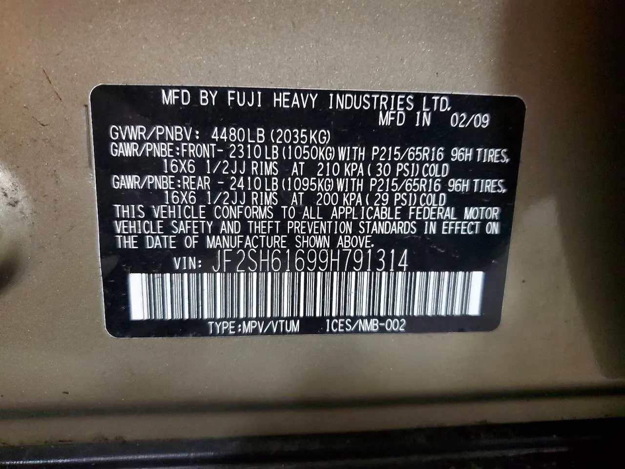 2009 Subaru Forester (Natl) X