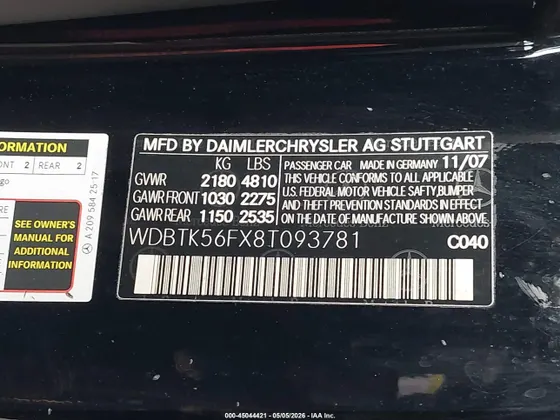 2008 Mercedes-Benz CLK-Class 3.5L