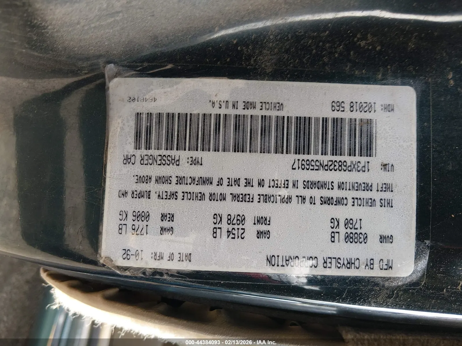 1993 Plymouth Sundance DUSTER