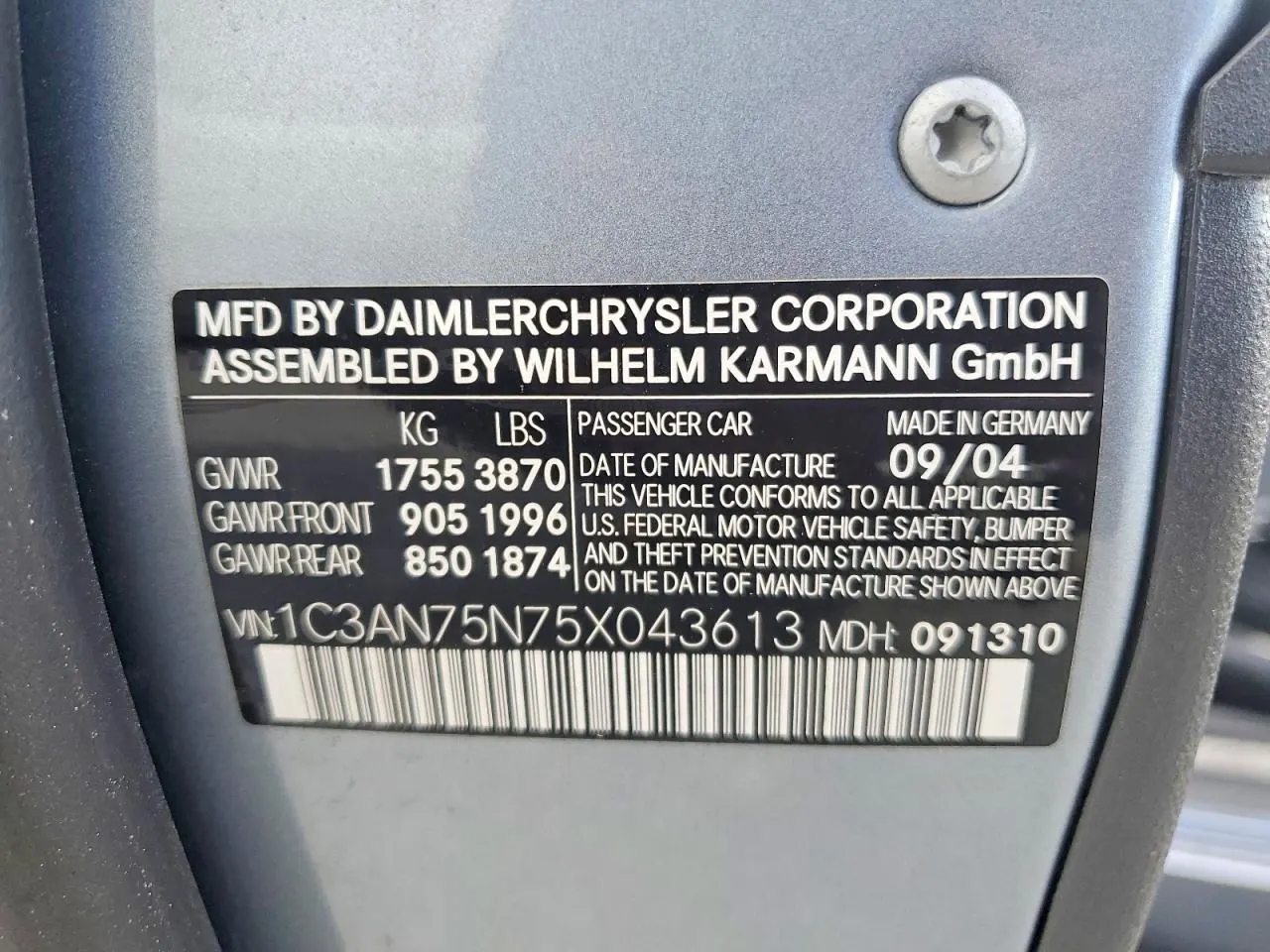 2005 Chrysler Crossfire