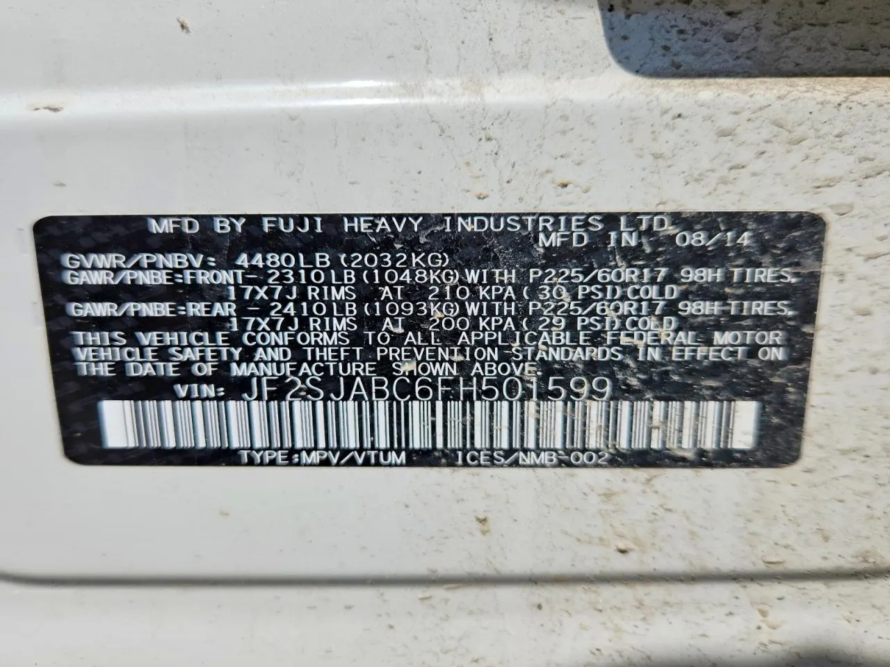 2015 Subaru Forester 2.5i