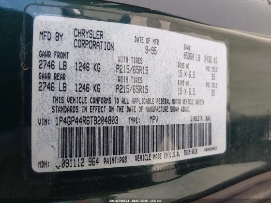 1996 Plymouth Voyager SE