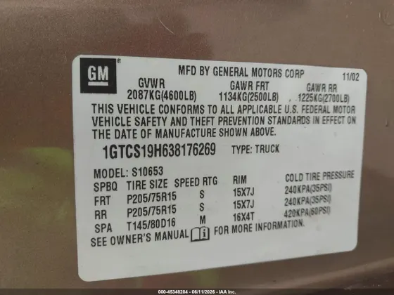 2003 GMC Sonoma SLS