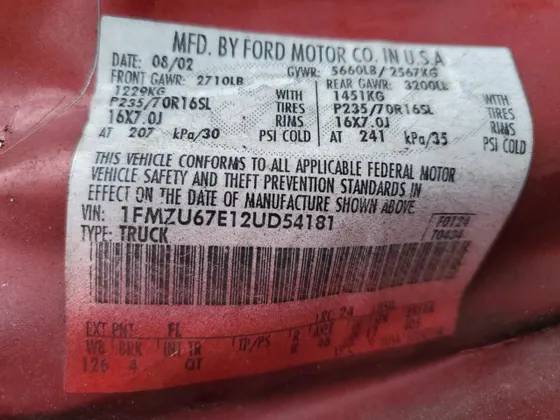 2002 Ford Explorer Sport Trac Value
