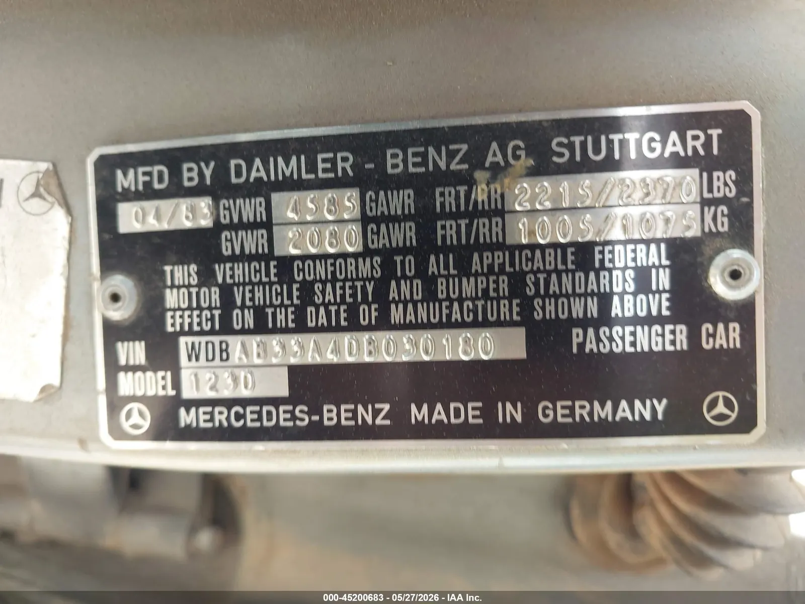1983 Mercedes-Benz 300 Series 300D-T
