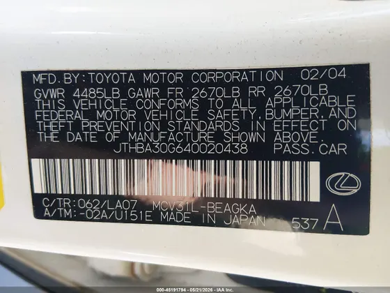 2004 Lexus ES 330