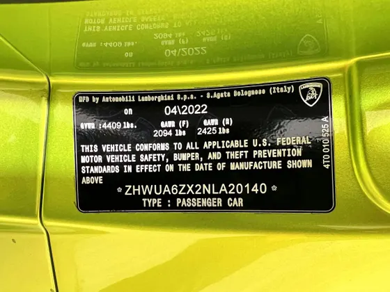 2022 Lamborghini Huracan STO HURACAN