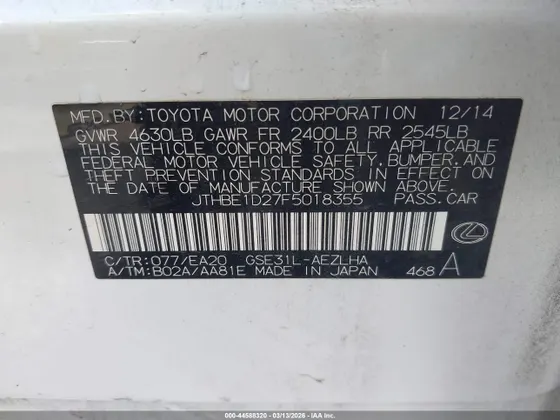 2015 Lexus IS 350