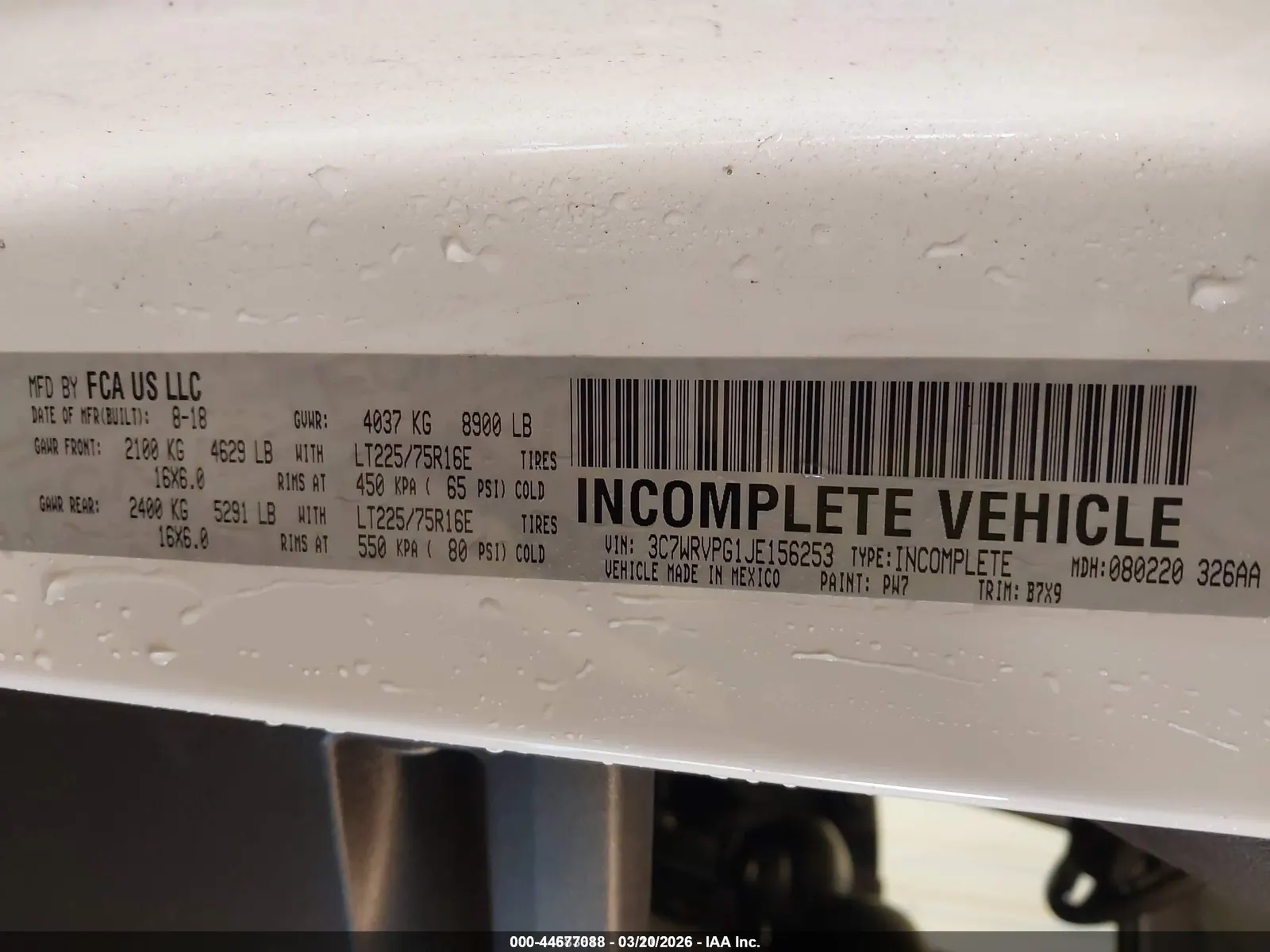 2018 Ram ProMaster WINDOW VAN HIGH ROOF 159 WB