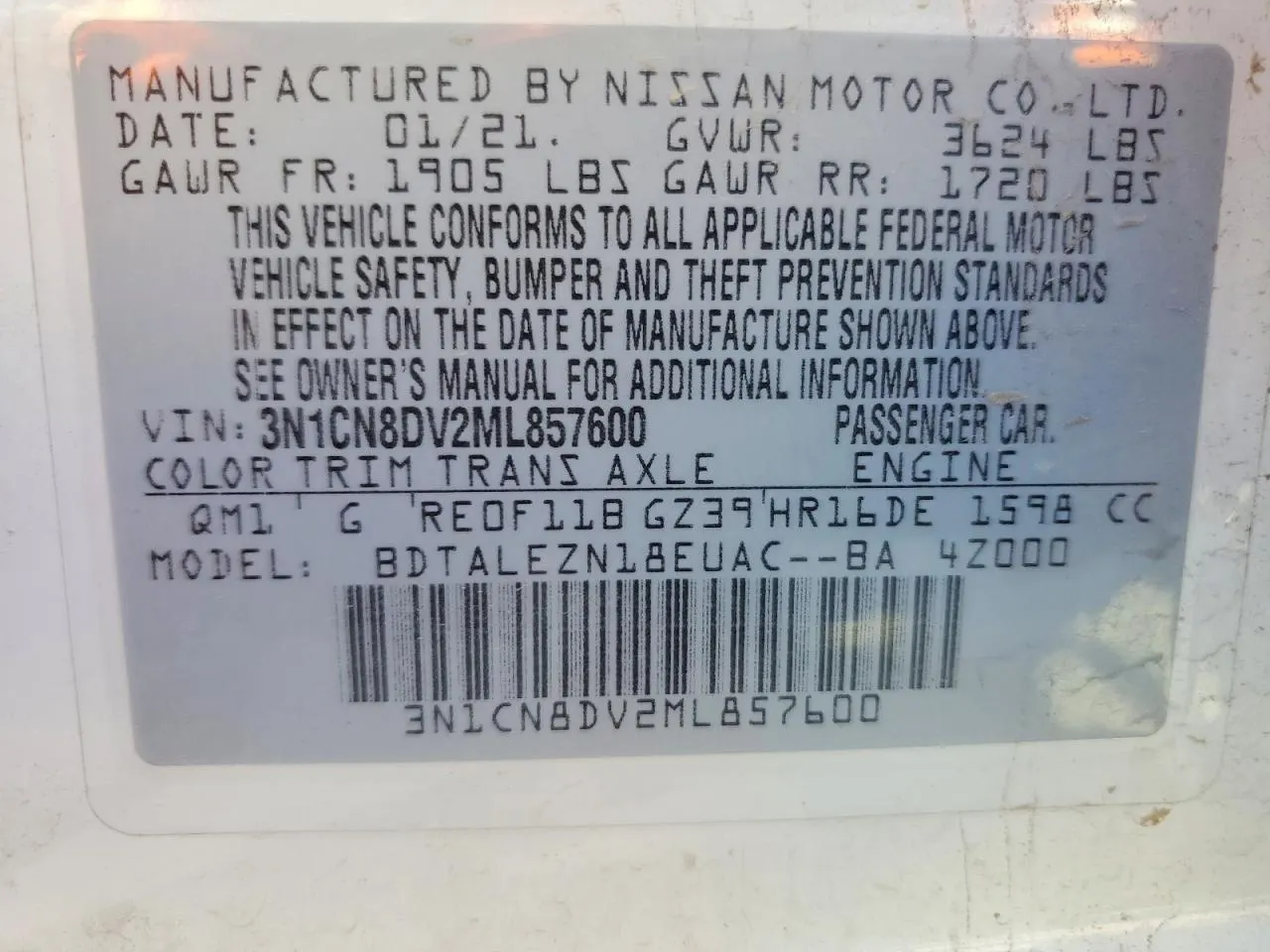 2021 Nissan Versa S