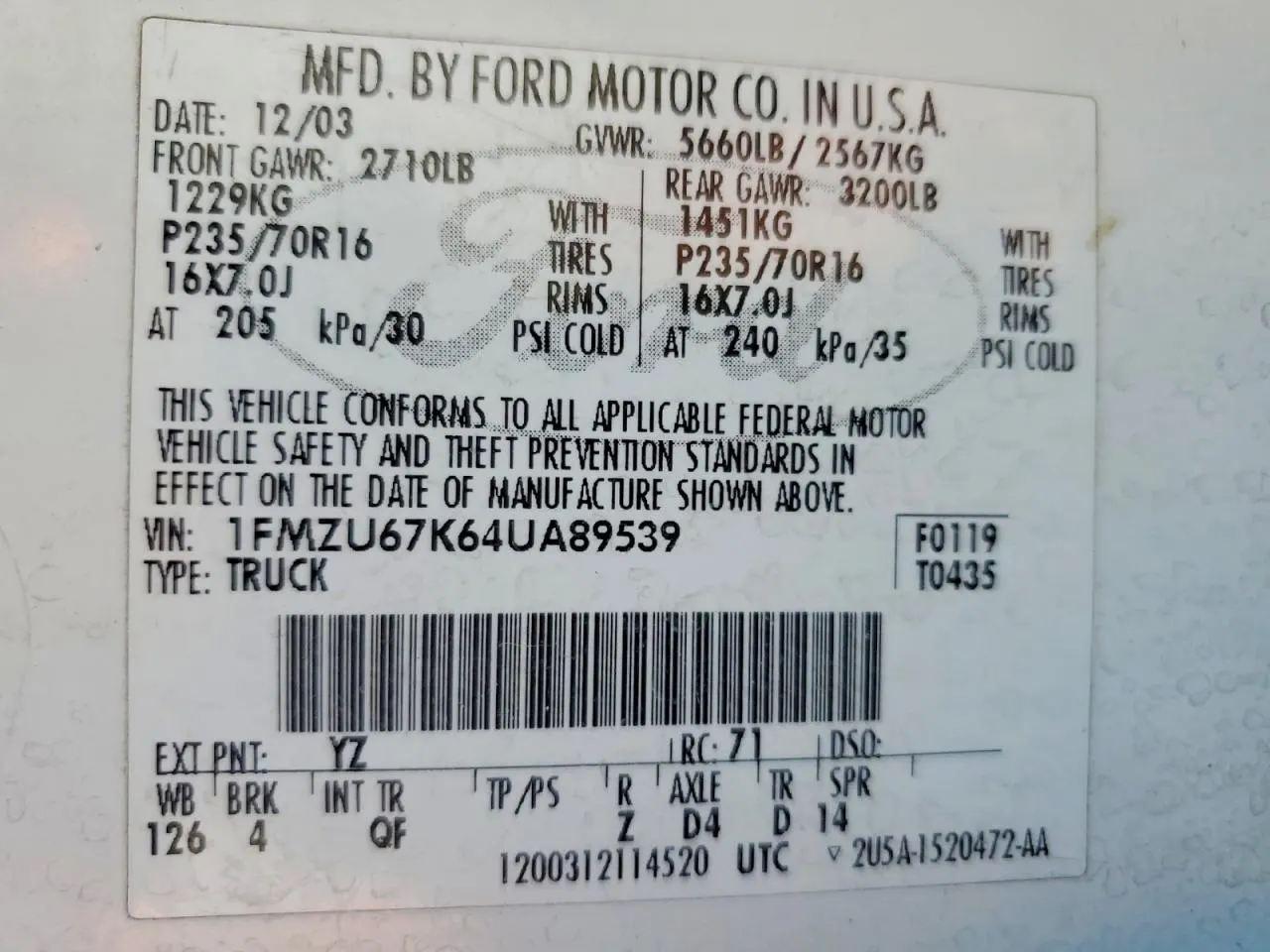 2004 Ford Explorer Sport Trac XLS