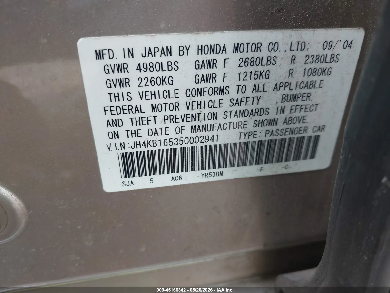 2005 Acura RL 3.5
