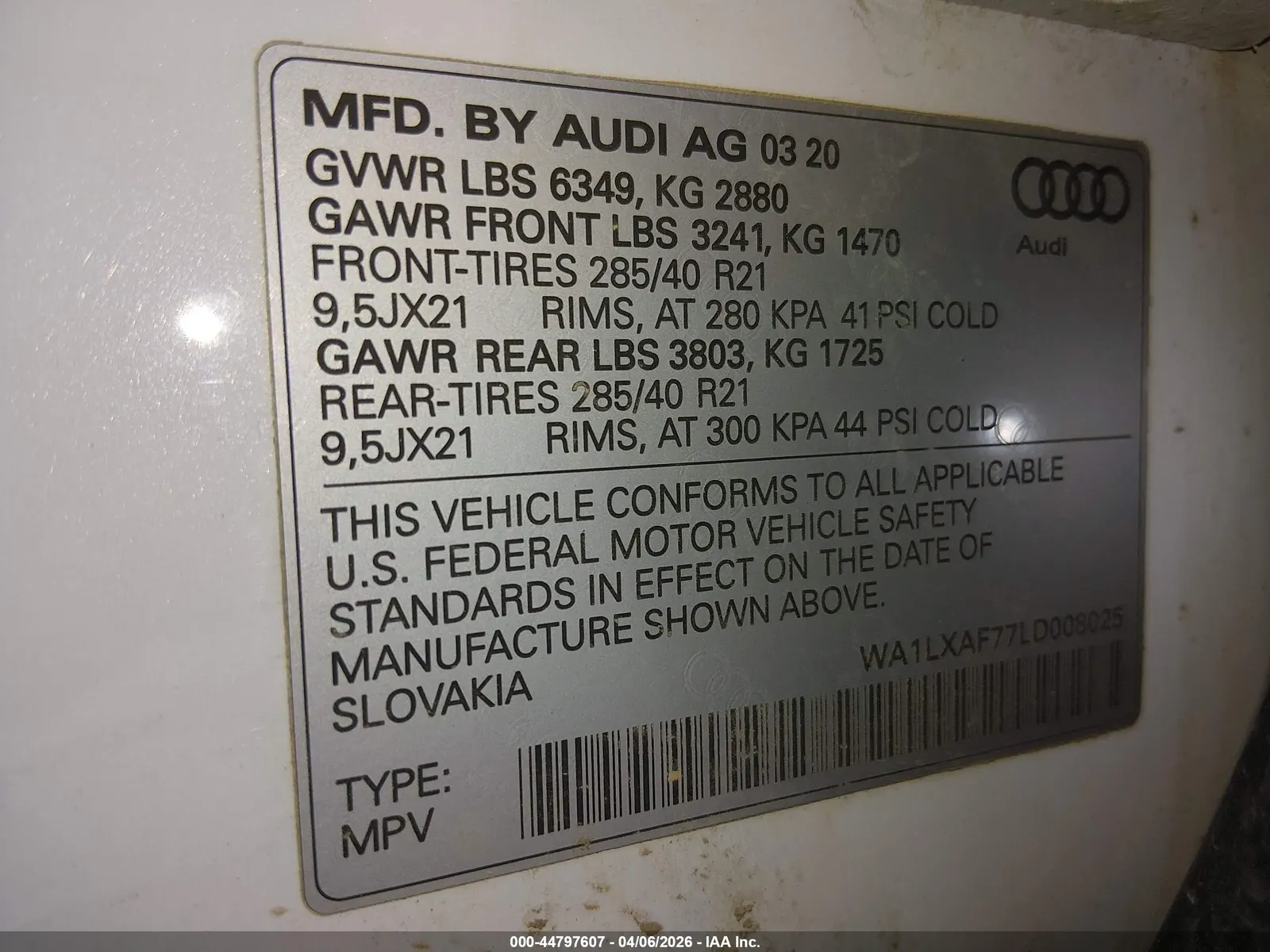 2020 Audi Q7 Premium Plus
