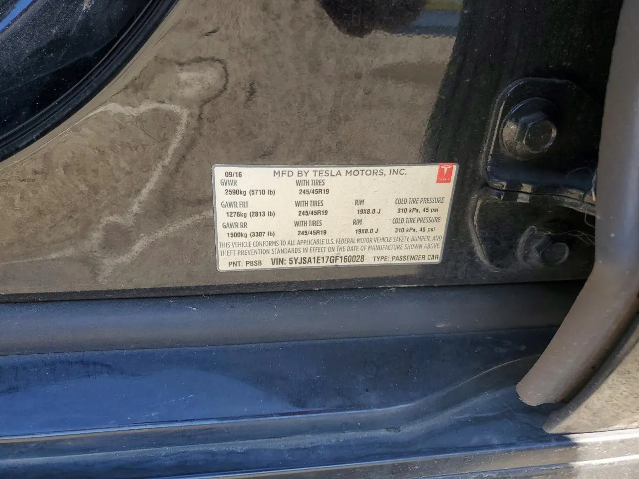 2016 Tesla Model S 70 kWh Battery