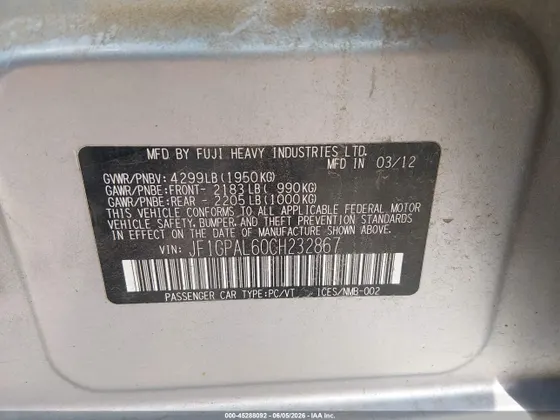 2012 Subaru Impreza Wagon 2.0i Sport Premium