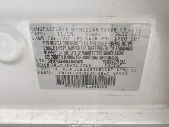 2020 Nissan Versa SV