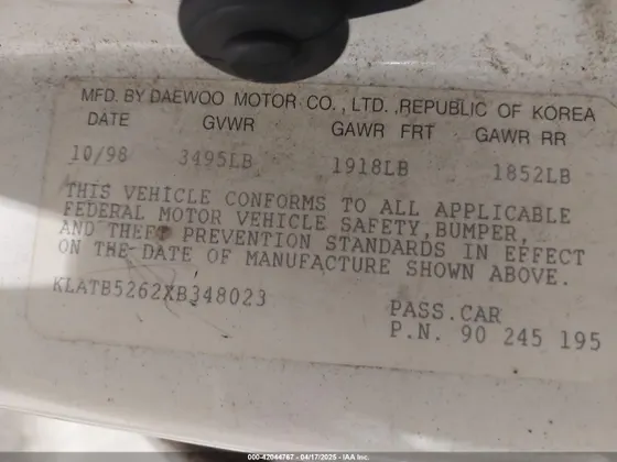 1999 Daewoo LANOS SE