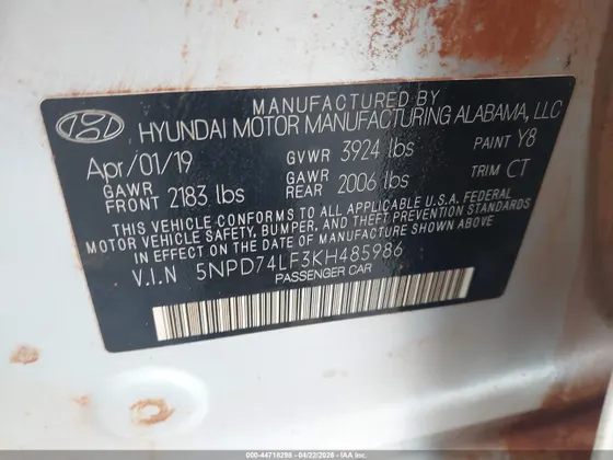 2019 Hyundai Elantra SE