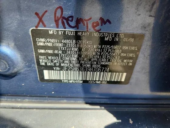 2009 Subaru Forester (Natl) X w/Prem/All-Weather