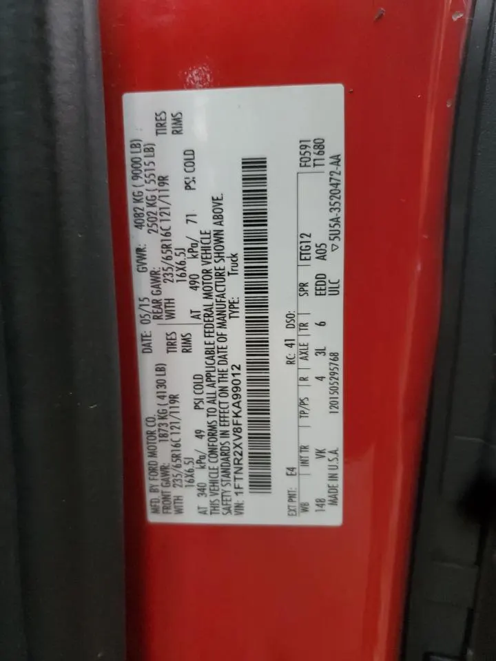 2015 Ford FORD TRANSIT T-250