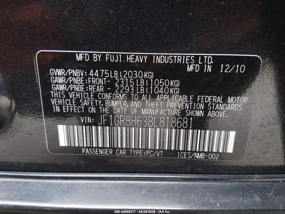 2011 Subaru Impreza Wagon WRX WRX STI