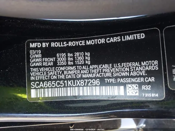 2019 Rolls-Royce Wraith