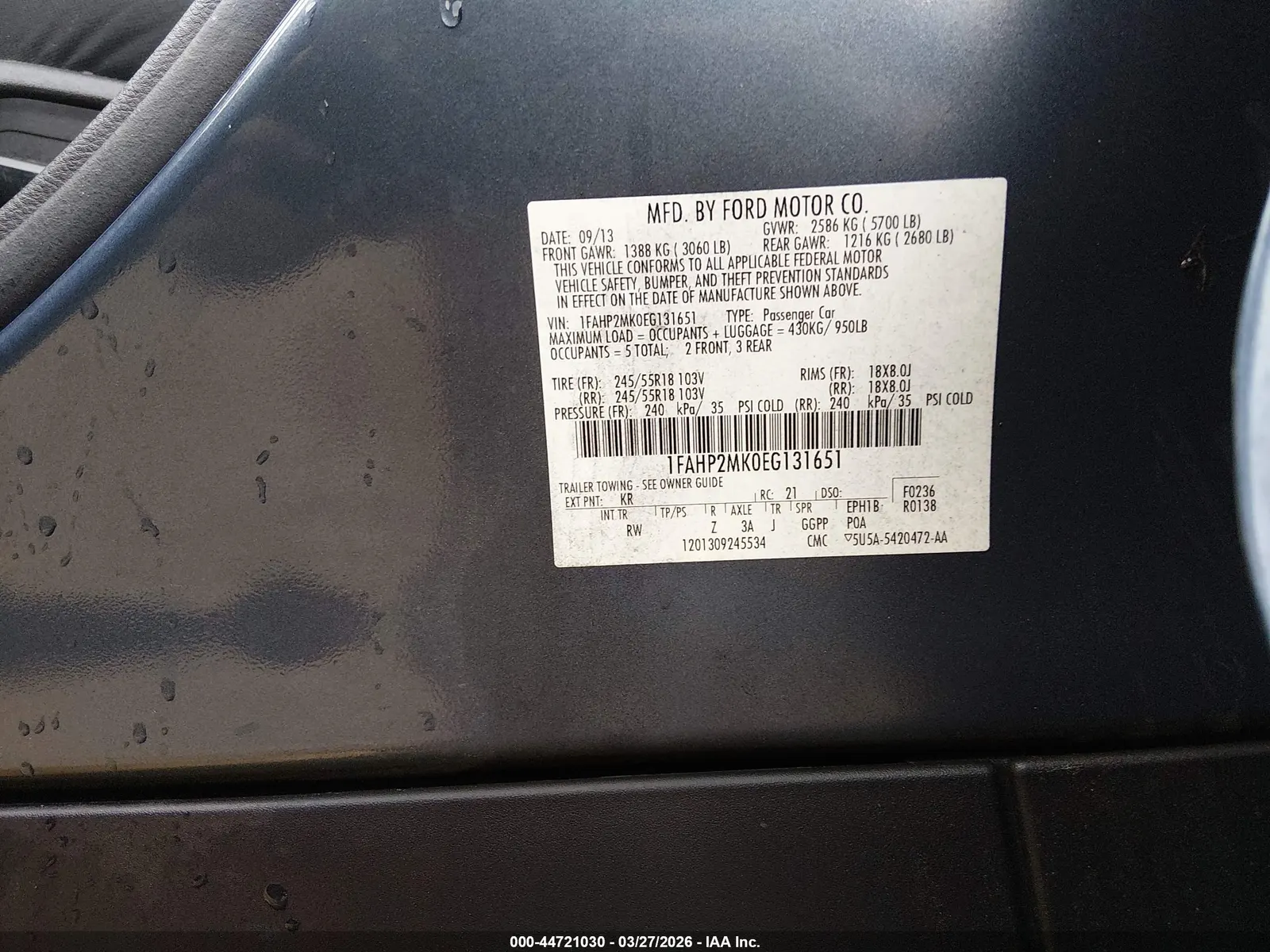 2014 Ford Sedan Police Interceptor