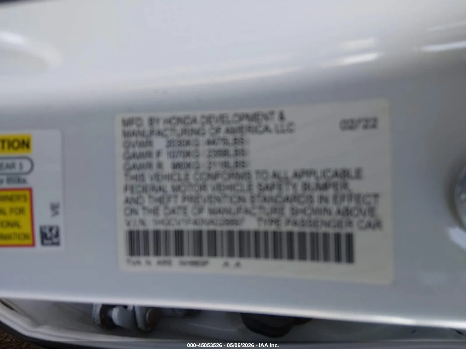 2022 Honda Accord Sedan Sport SE