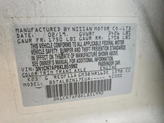 2019 Nissan Versa Sedan S