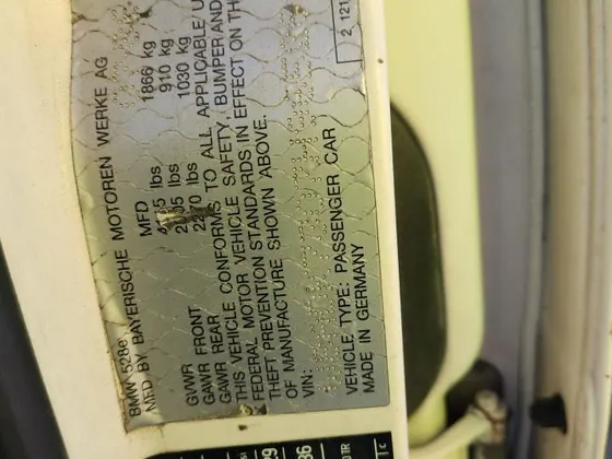1987 BMW 528 - 533 - 633 - 733 528E