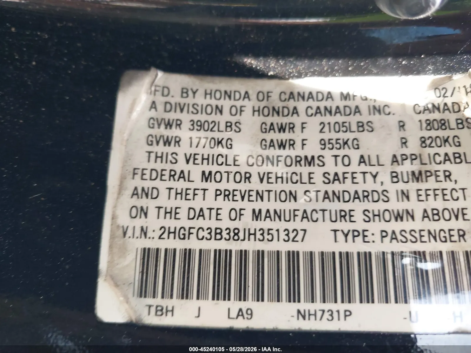 2018 Honda Civic Coupe EX-T