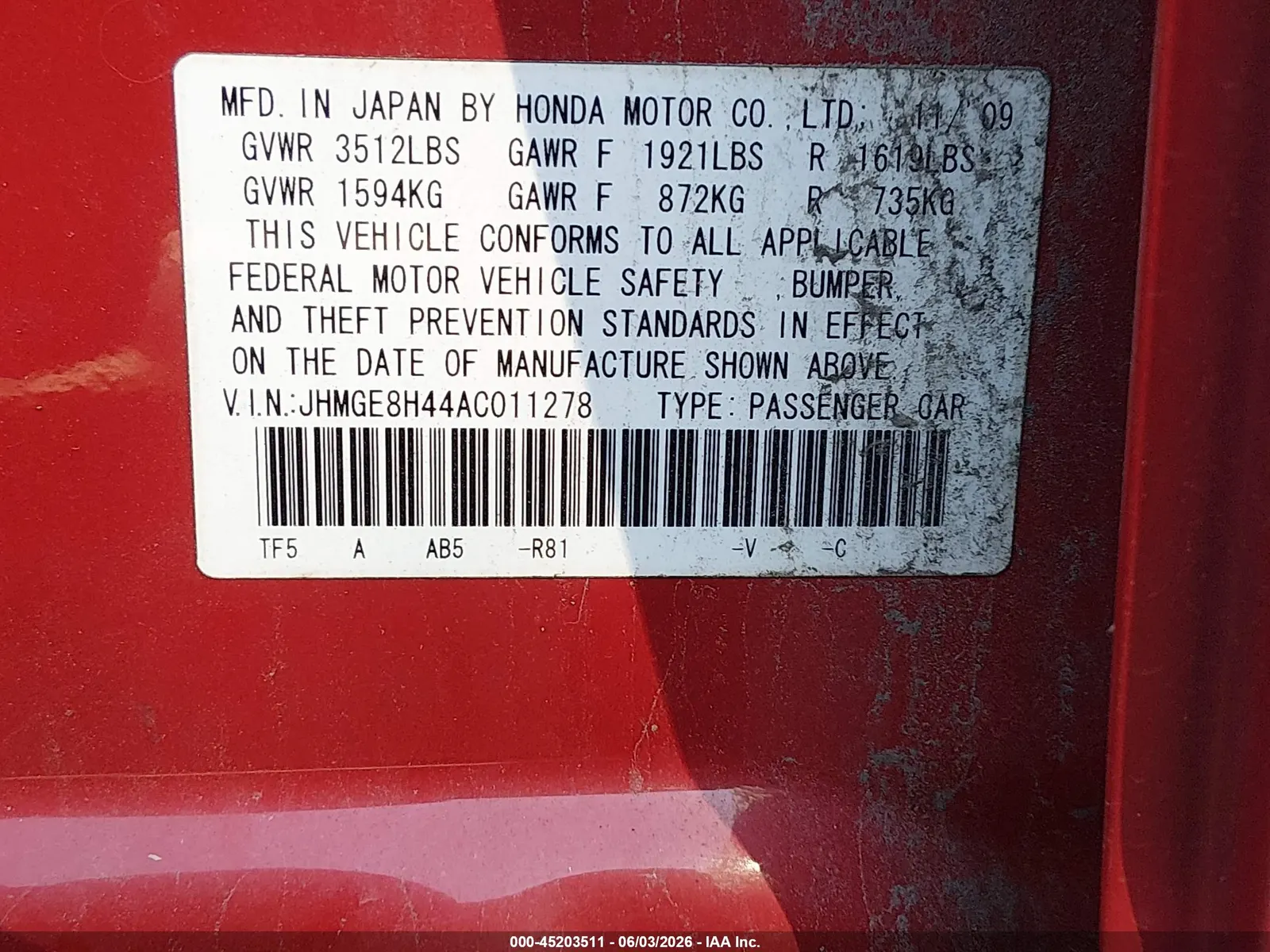 2010 Honda Fit Sport
