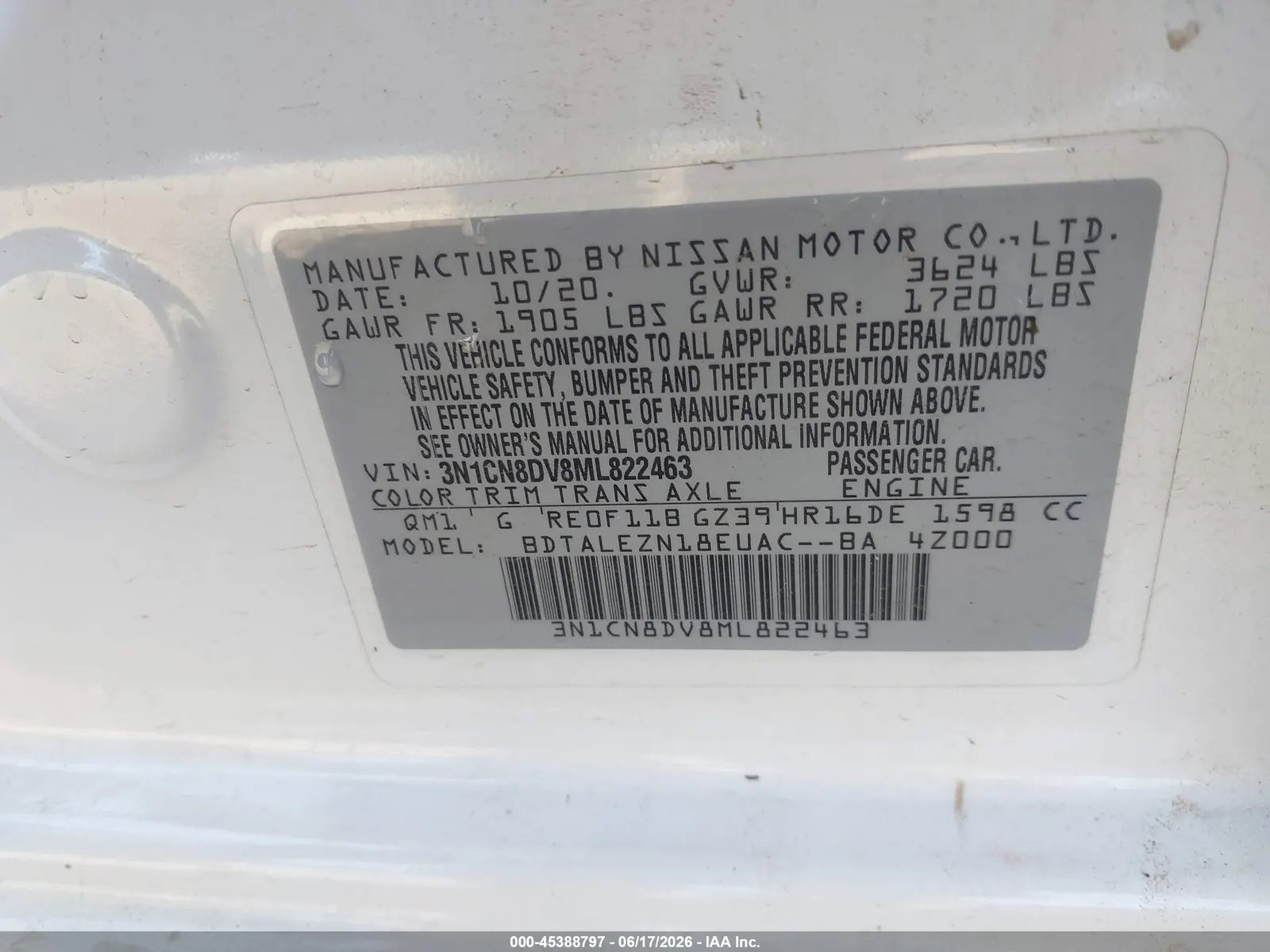 2021 Nissan Versa S