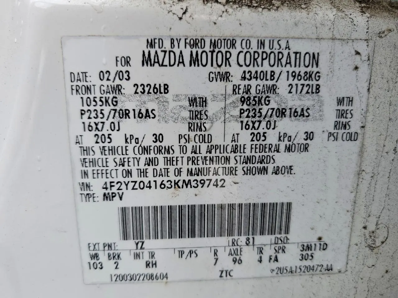 2003 Mazda Tribute LX