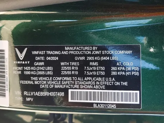 2024 VinFast VF 8 Eco
