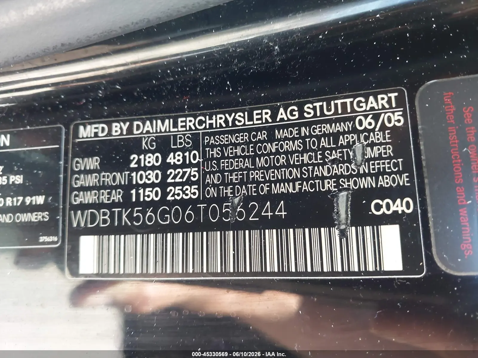 2006 Mercedes-Benz CLK-Class 3.5L
