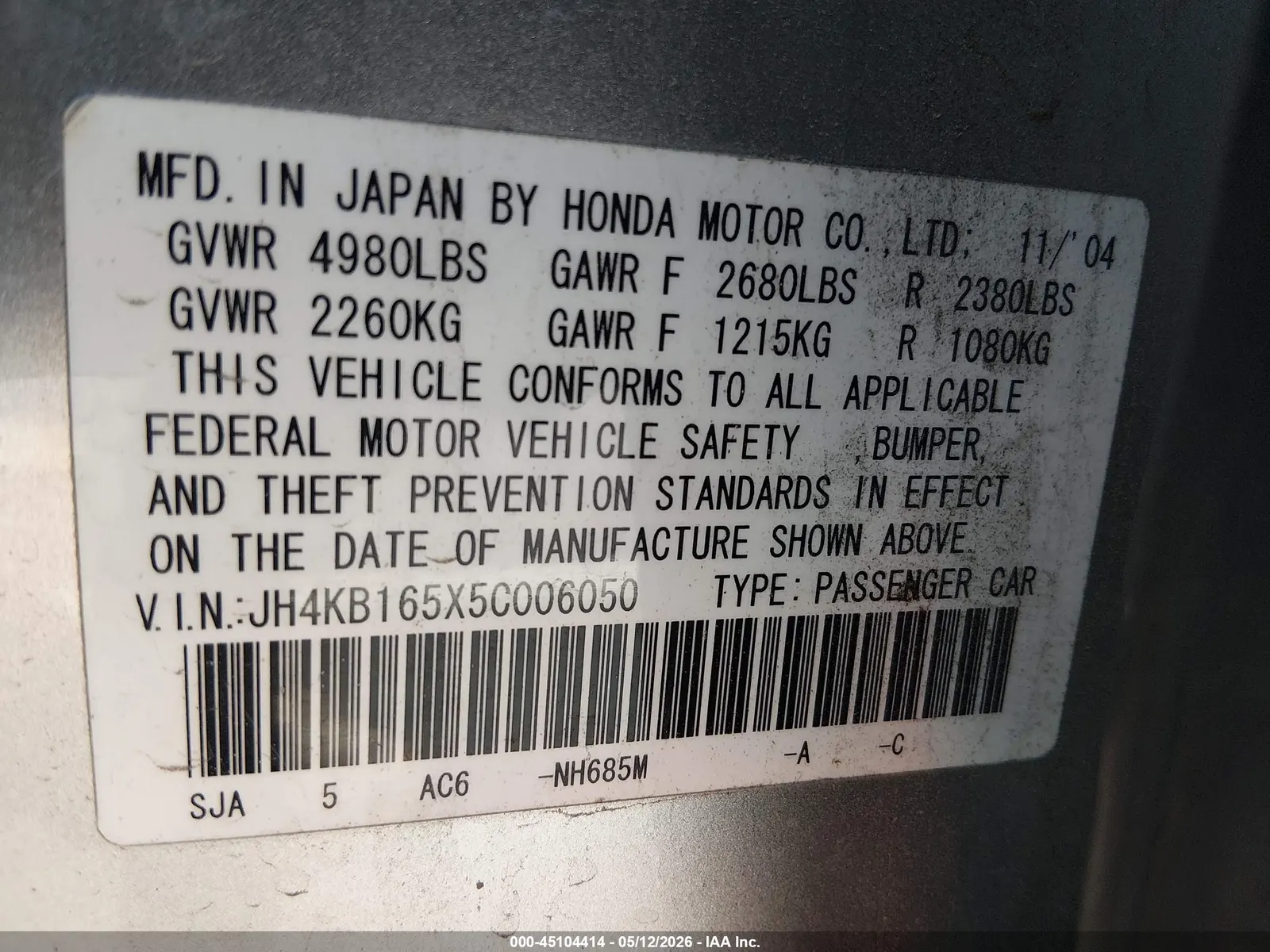 2005 Acura RL 3.5