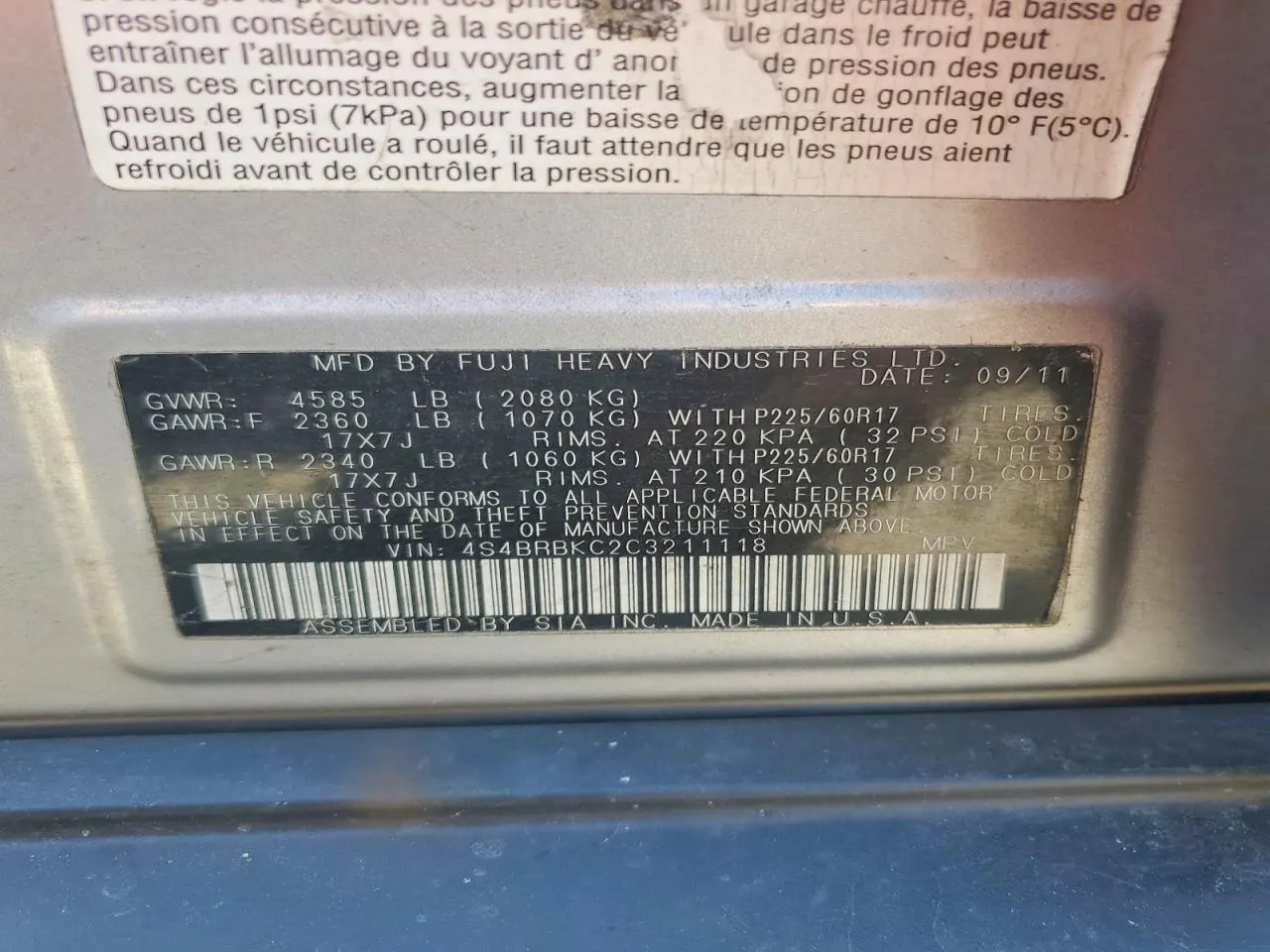2012 Subaru Outback 2.5i Limited