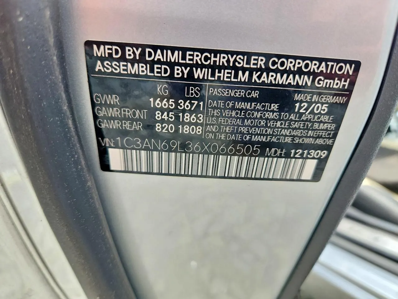 2006 Chrysler Crossfire Limited